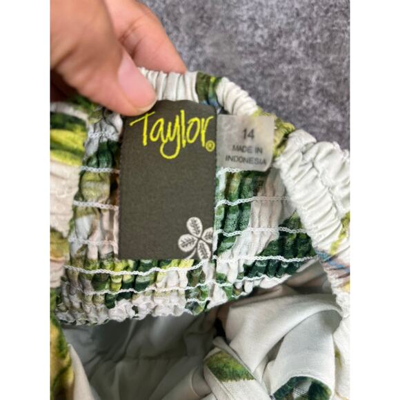 Taylor Tropical Leaf Maxi Dress Size 14 Resortwear Coastal Vibes Boho Chic - Picture 8 of 13